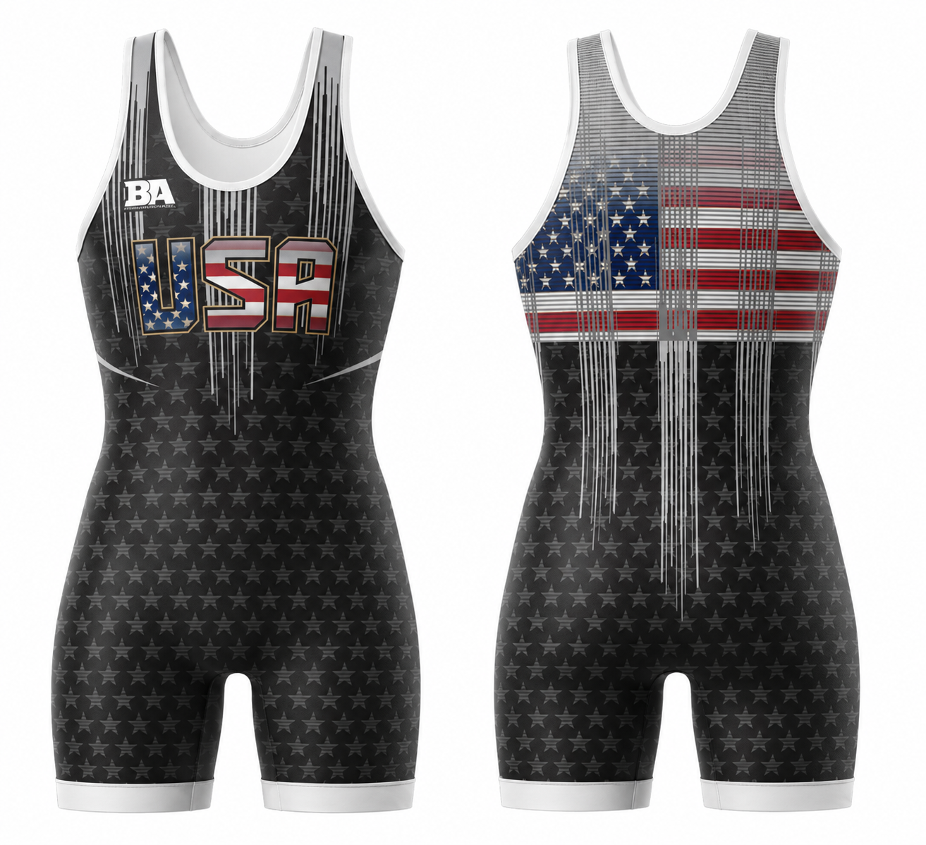 Black USA WOMENS Singlet