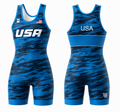 Usa Blue Striker Womens Singlet