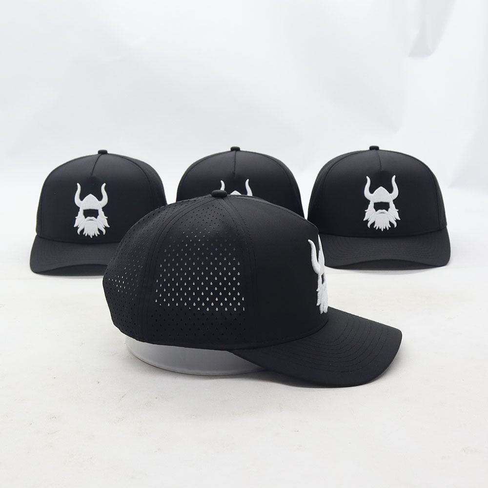 Warrior Black 5 Panel Laser Mesh Hat
