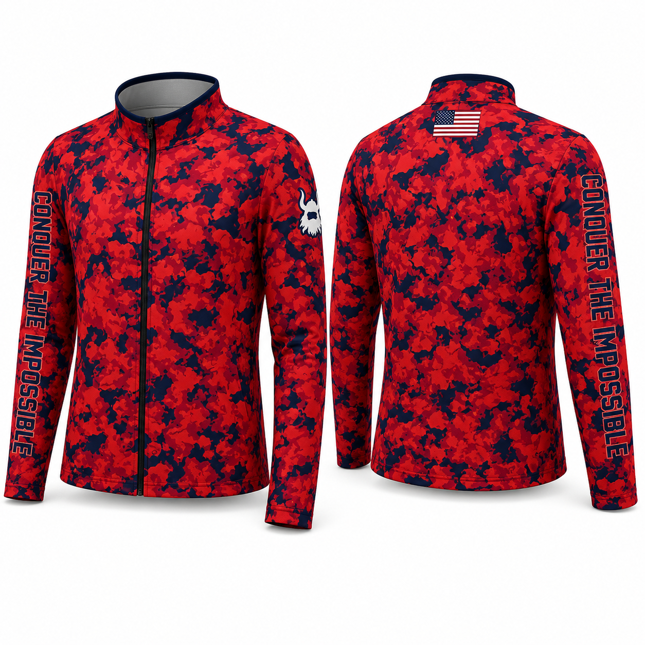 BA Orange Camo Full-Zip Jacket