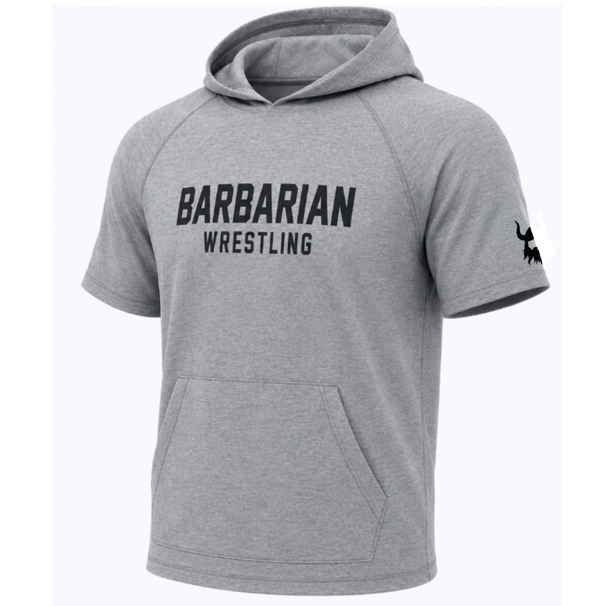 Grey Barbarian Wrestling Short Sleeve Hoodie
