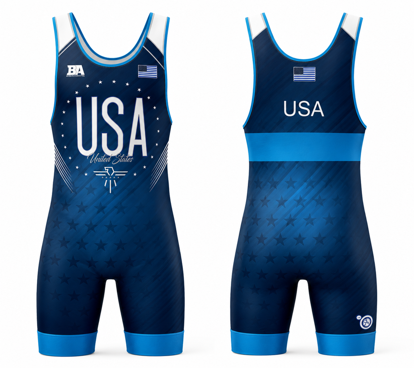 Blue USA MENS SInglet