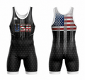Black USA MENS Singlet