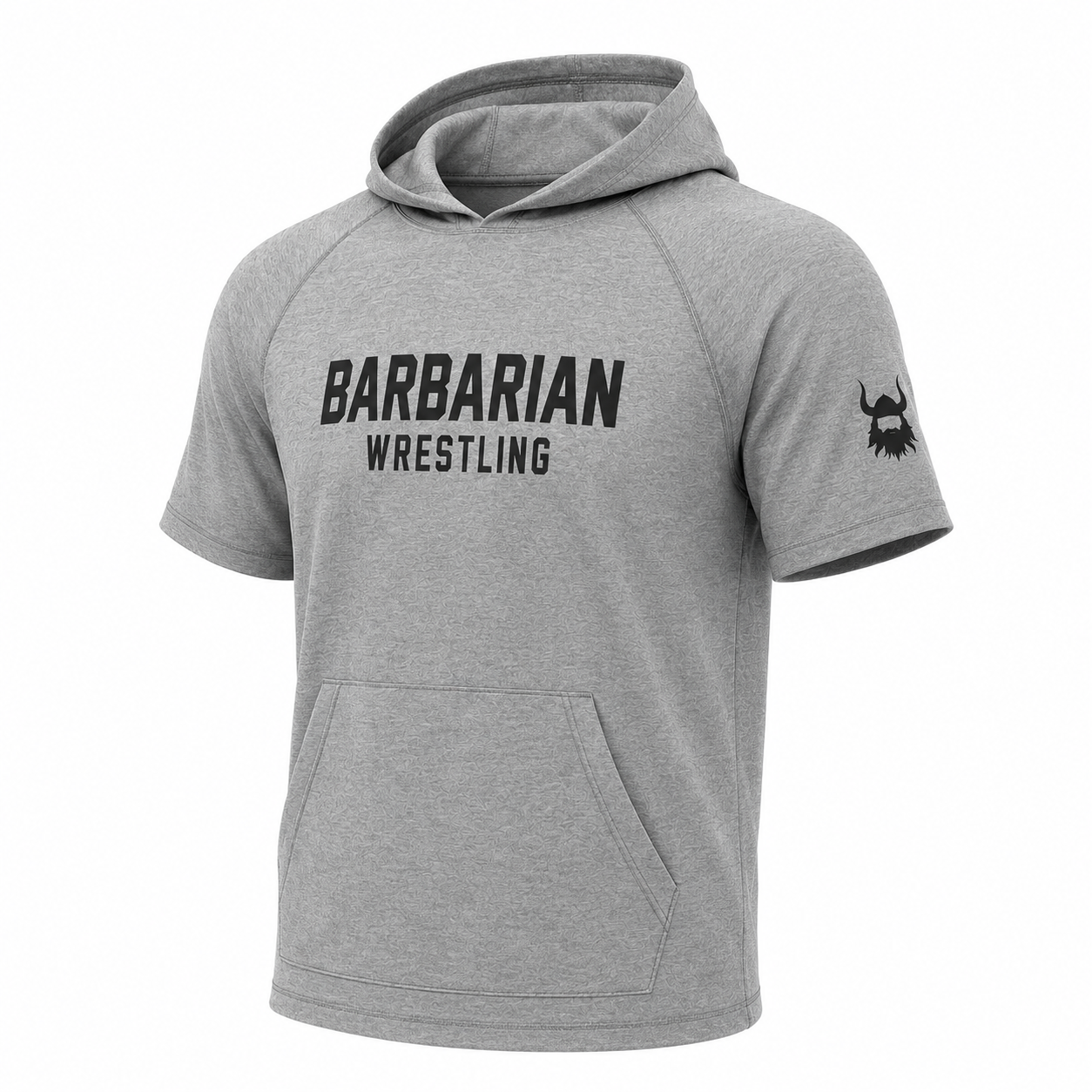 Grey Barbarian Wrestling Short Sleeve Hoodie