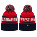 Barbarian Red/White/Blue Pom Beanie