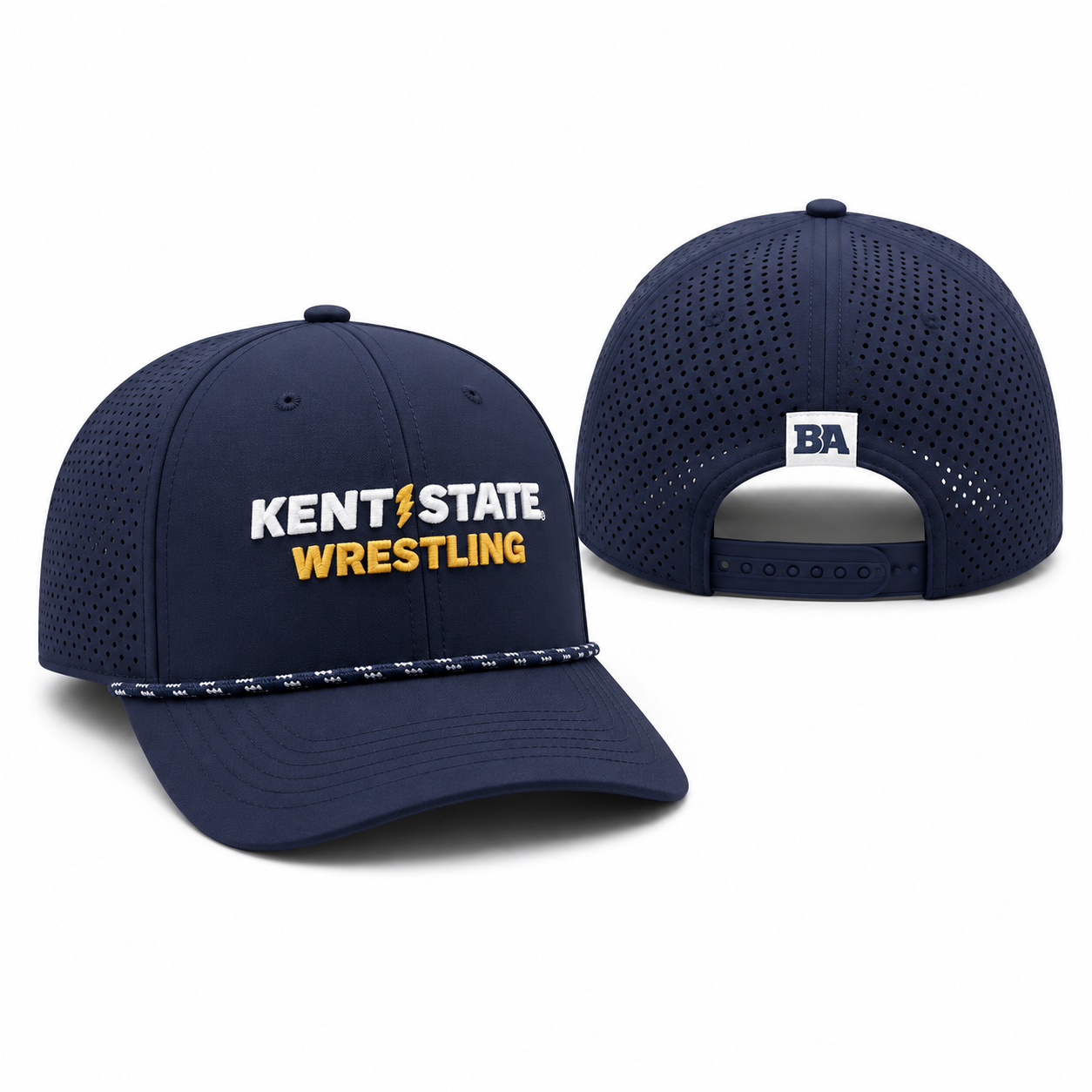 Navy Kent State Rope Laser Mesh Hat