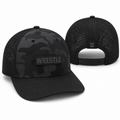 Black Camo Wrestle Laser Mesh Hat