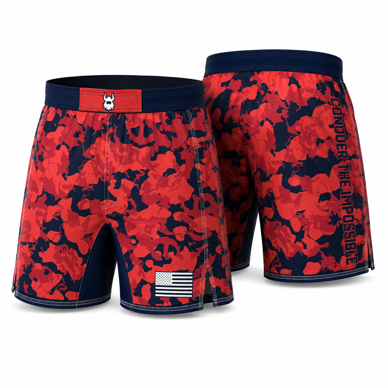BA Orange Camo Lightweight Fight Shorts
