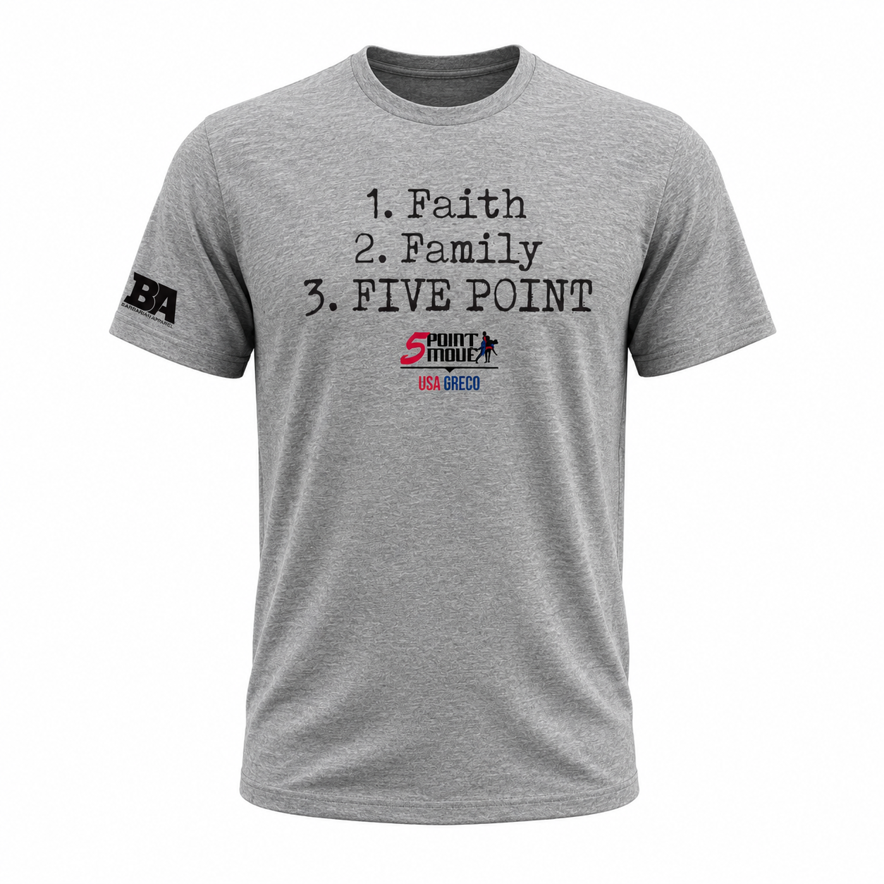 Faith, Family, FIVE POINT Tri-blend Shirt