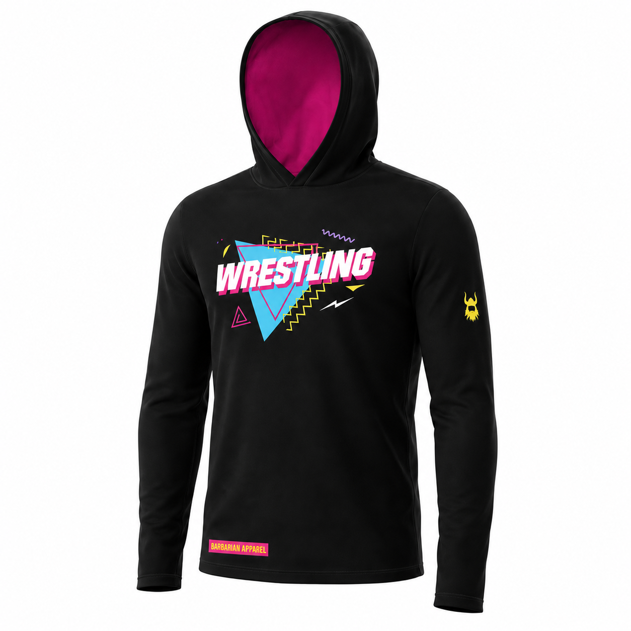 90's Themed Wrestling Long Sleeve Hoodie T-Shirt