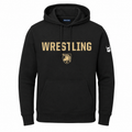 Army WRESTLING crest black fleece hoodie