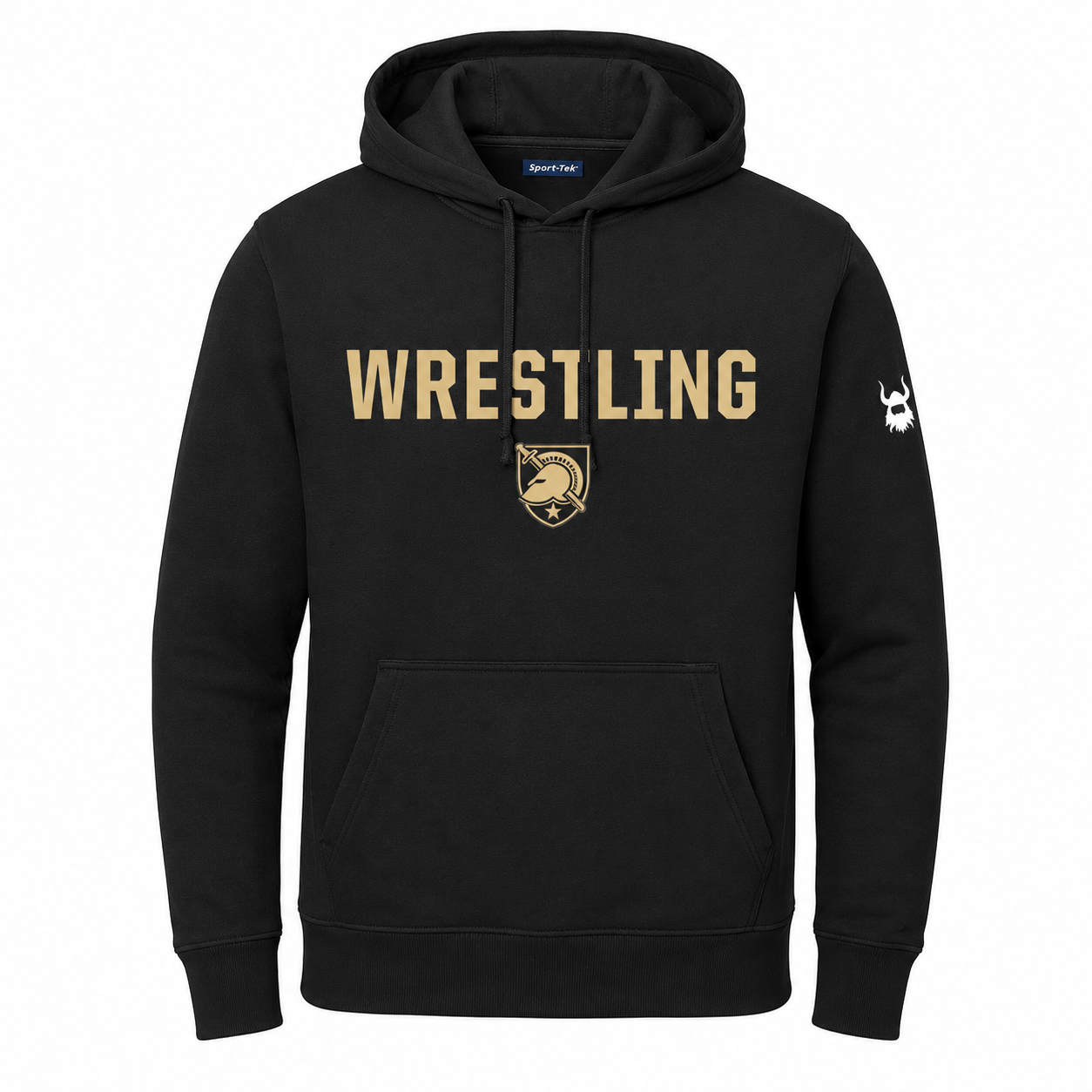Army WRESTLING crest black fleece hoodie