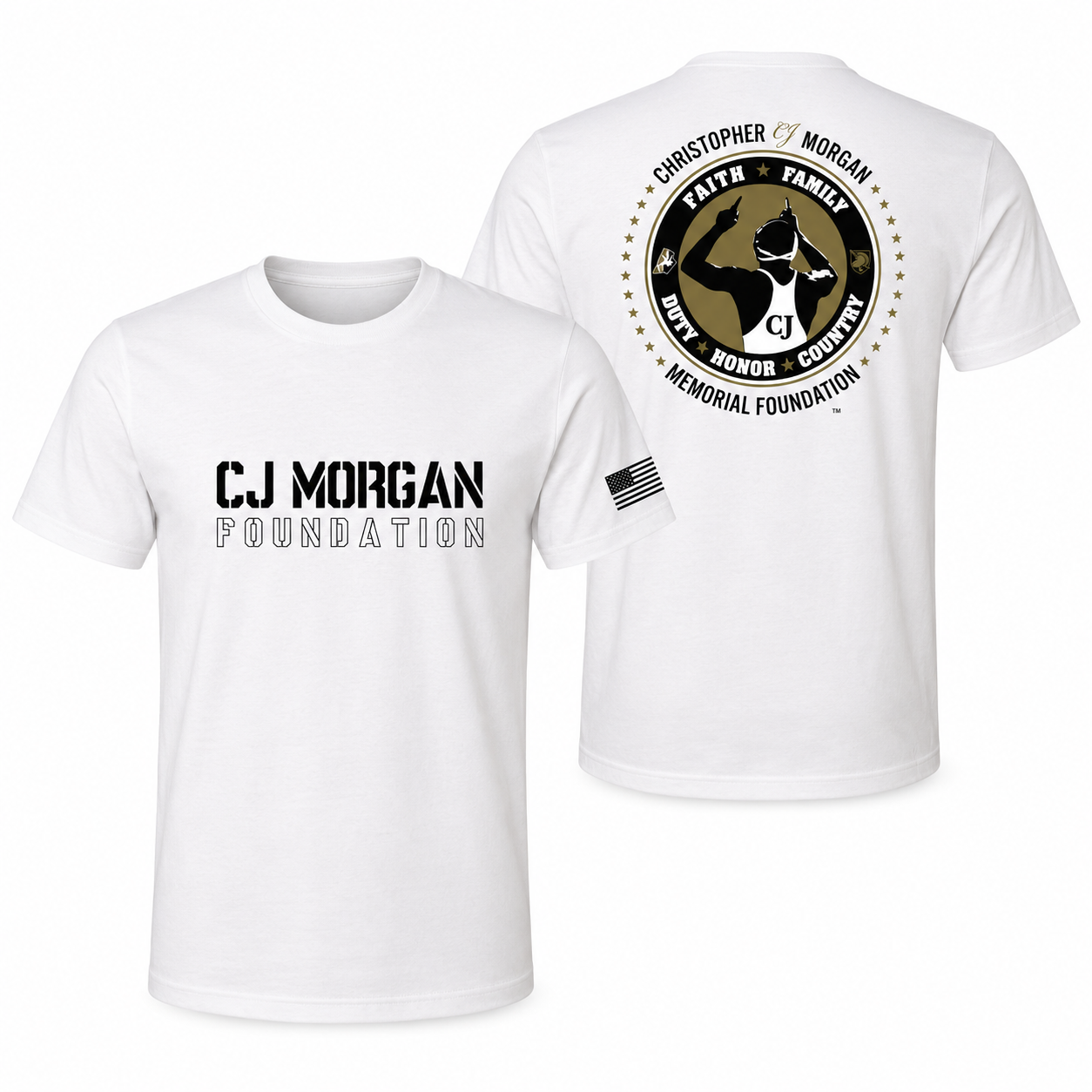 CJ Morgan Foundation White Tri-blend Shirt