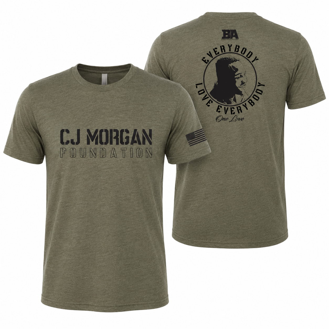 CJ Morgan Foundation Military Green Tri-blend Shirt