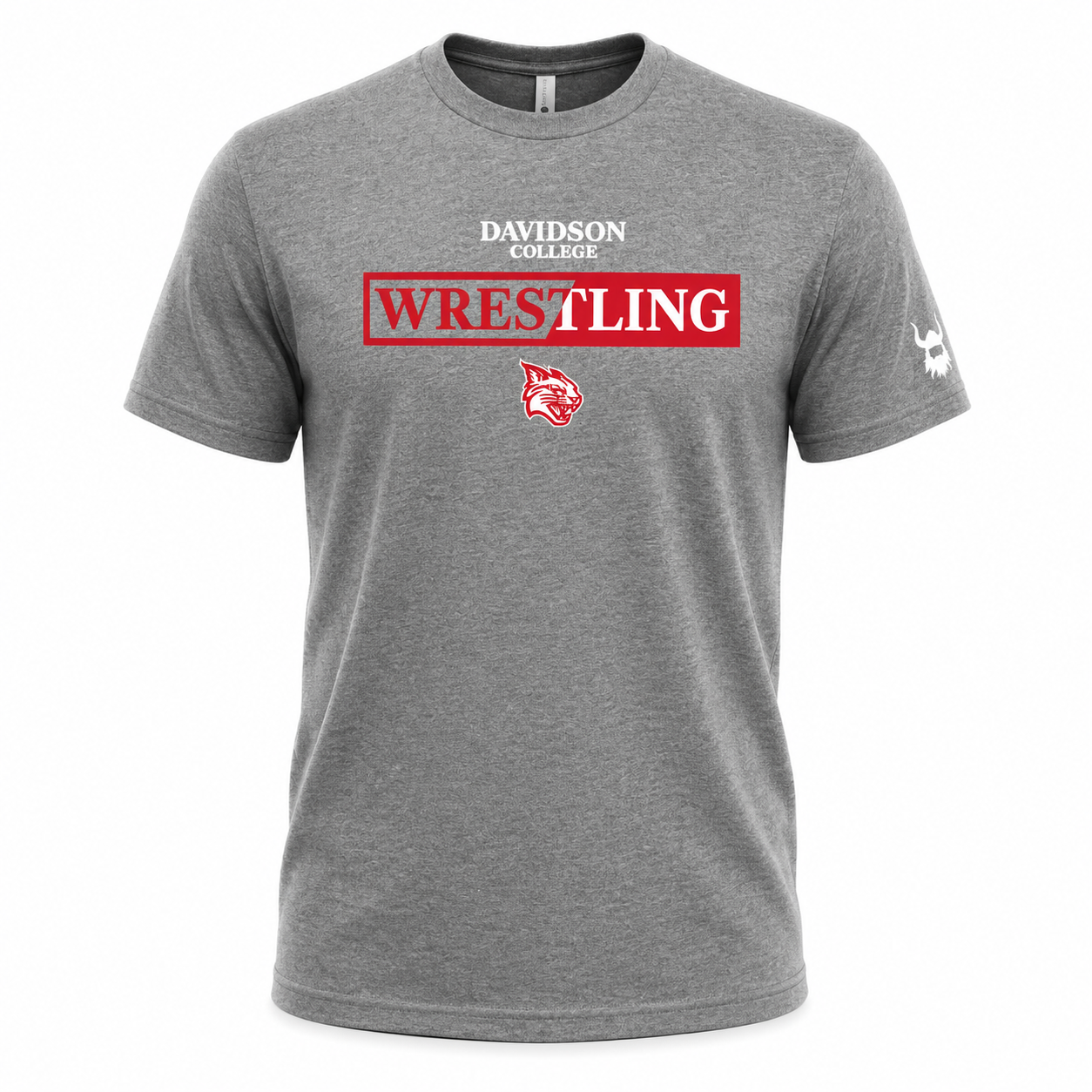Davidson Wildcat Wrestling Grey Blend T-Shirt
