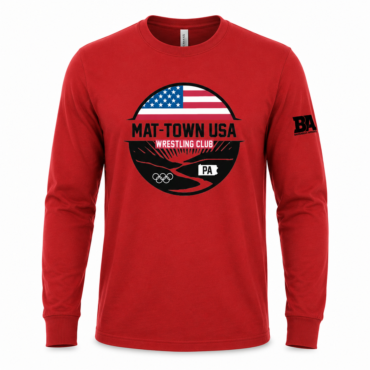 Mat-Town Grey Red Sleeve