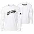Davidson Jumping Cat White Long Sleeve Shirt