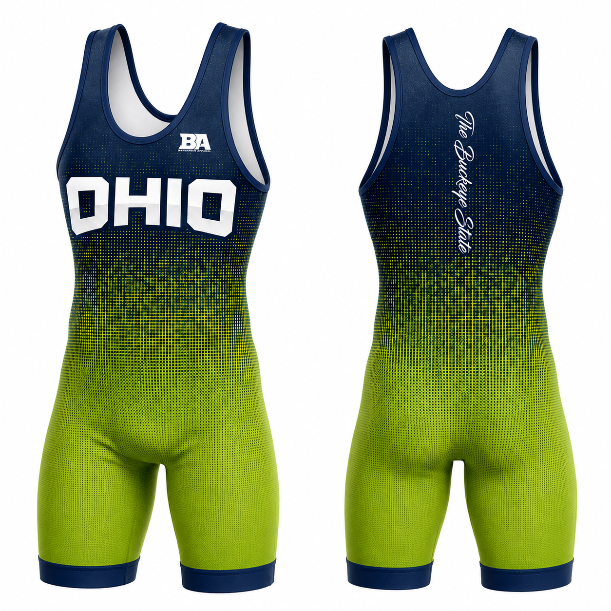 Ohio MESH Green/Blue MENS Singlet