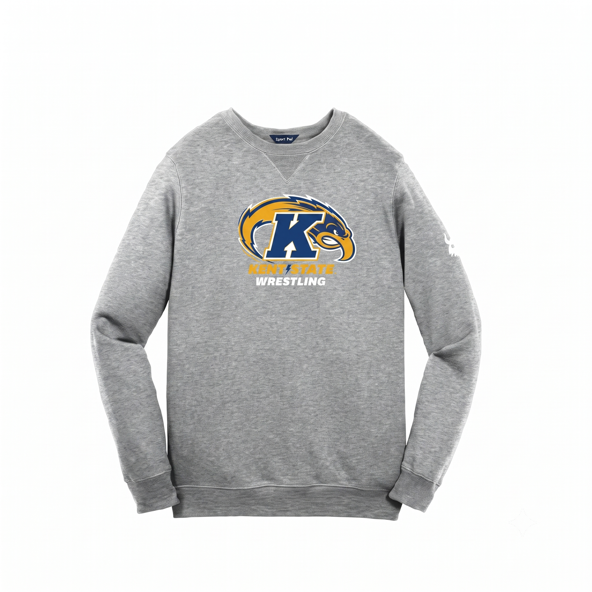 Kent State Wrestling Logo Grey Crewneck