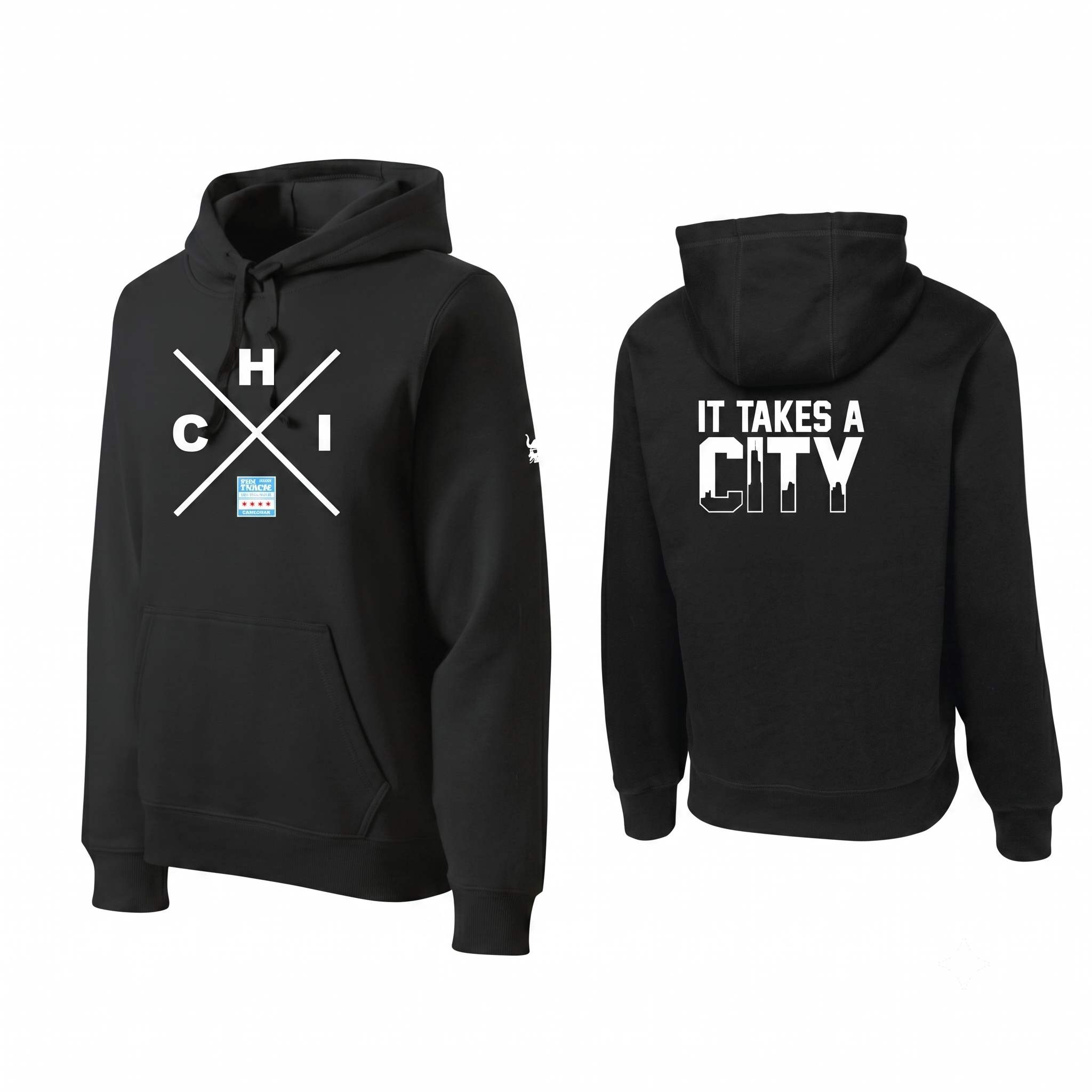 BTS Chicago "It Takes a City" Black Fleece Hoodie