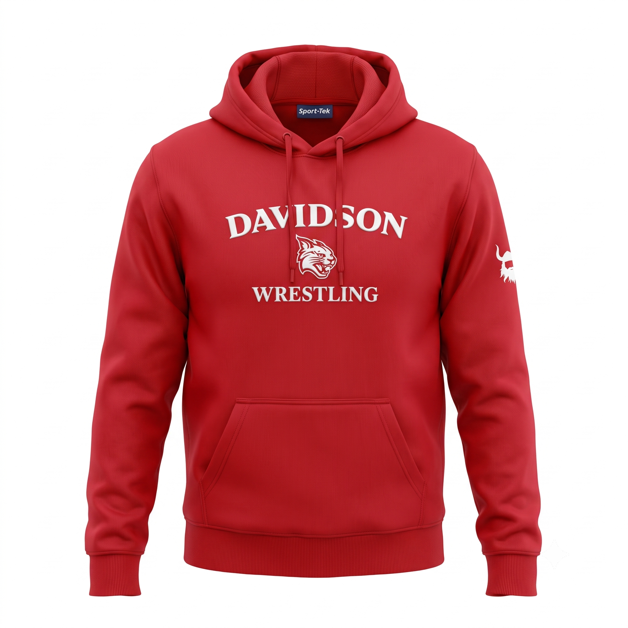 Davidson Logo Wrestling Red Blend Hoodie
