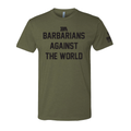 Military Green Barbarians Against The World Tri-Blend Shirt