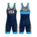 Blue/Gold Usa Barbarian Singlet