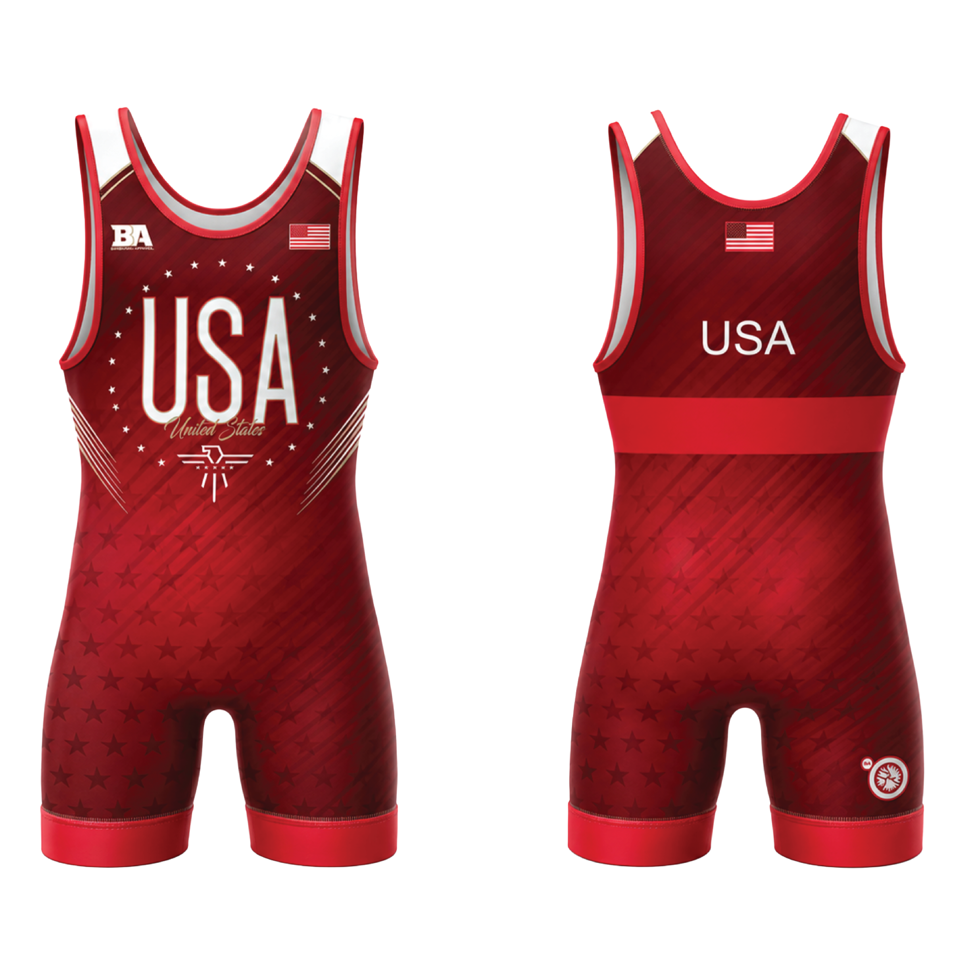 Red USA MENS Singlet