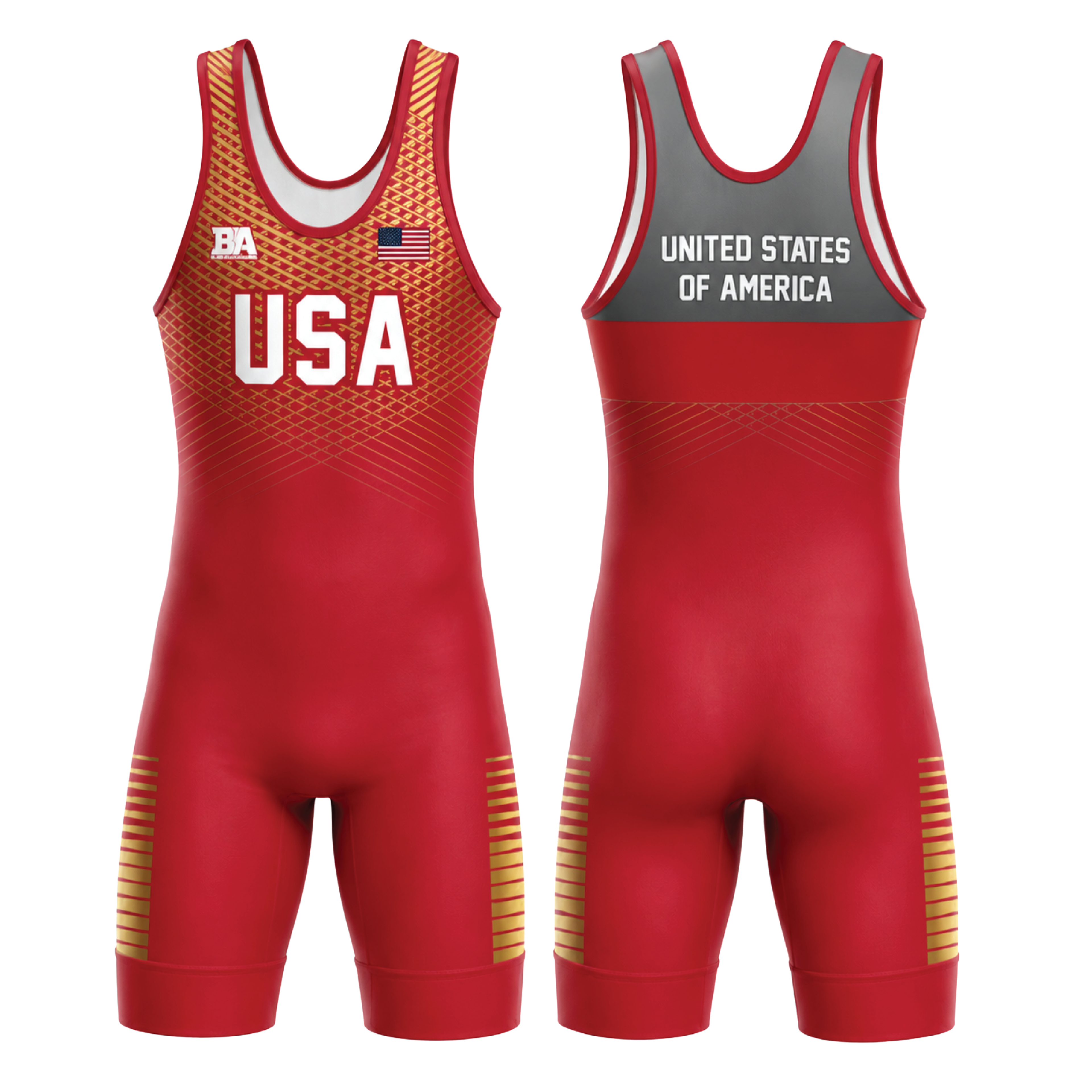 Red/Gold Usa Barbarian Singlet